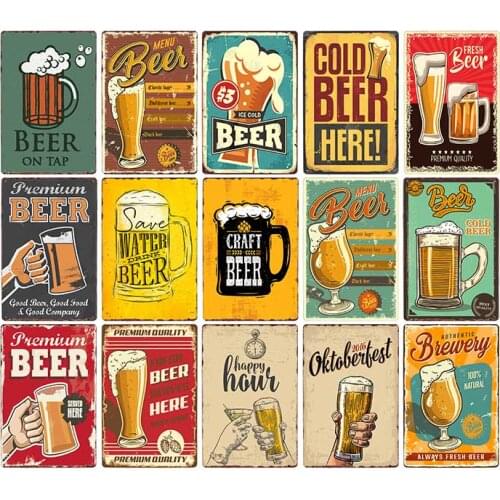 Beer Sign Plaque Metal Vintage Posters Metal Plate Tin Plates Bar Pub Decoration 20x30cm