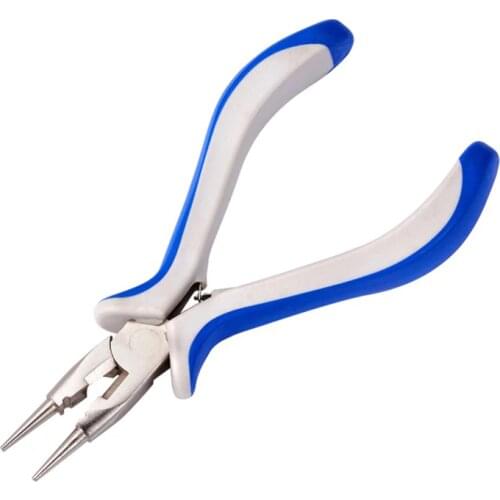 Jewelry Pliers Polishing Round Nose Pliers jewelry making tools , Platinum 130x70x18mm F60