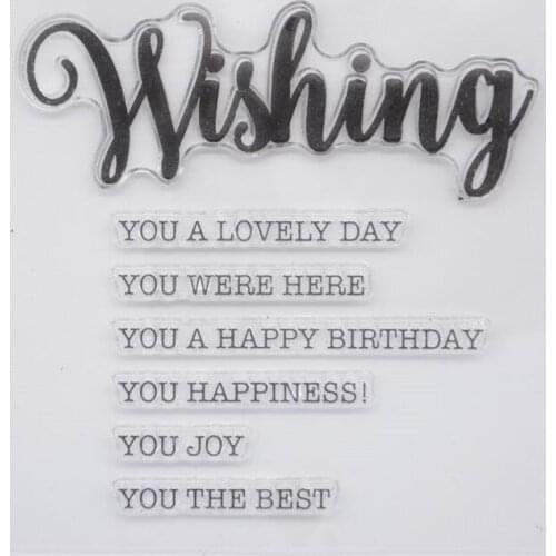 Wishing text Transparent Clear Silicone Stamps for DIY Scrapbooking/Card Making/Kids Fun Decoration Supplies