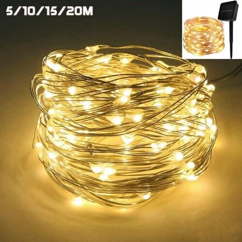 Outdoor Solar String Fairy Lights 5M 10M 15M 20M LED Solar Lamps 100/200leds Waterproof Christmas Decoration For Garden Street