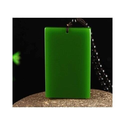 Zheru Jewelry Natural Hetian Jade Green Amulet Pendant Necklace Exquisite Jewelry Best Gift
