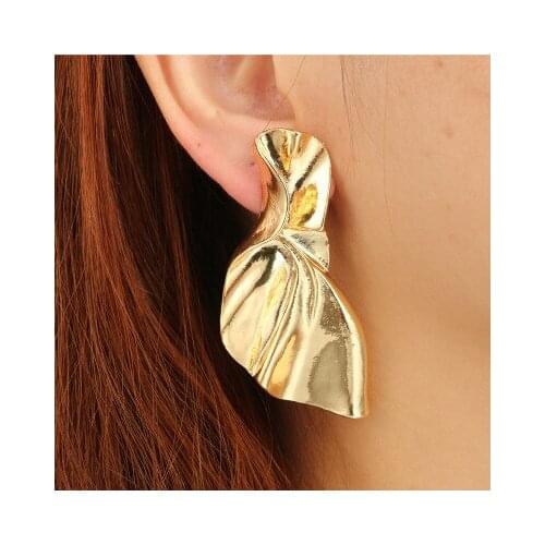 Fashion Trendy Gold Bowknot Geometric Punk Drop Dangle Earrings for Women Metal Pendant Party Wedding Jewelry Pendientes