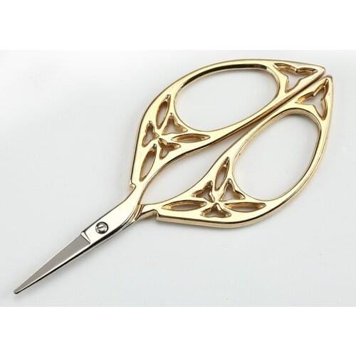 ZOTOONE Cross Stitch Retro Vintage Antique Fine Sewing Gold Tailor Scissor Handicraft DIY Household Fabric Cut Trim Shear E
