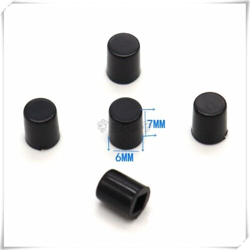 10 Piece 6 * 7mm black plastic cap self locking button touch switch cap power button cap suitable for square hole 3.2 * 3.2mm