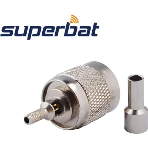 Superbat 10pcs RP-TNC Crimp Plug(Female Pin) RF Coaxial Connector for LMR100
