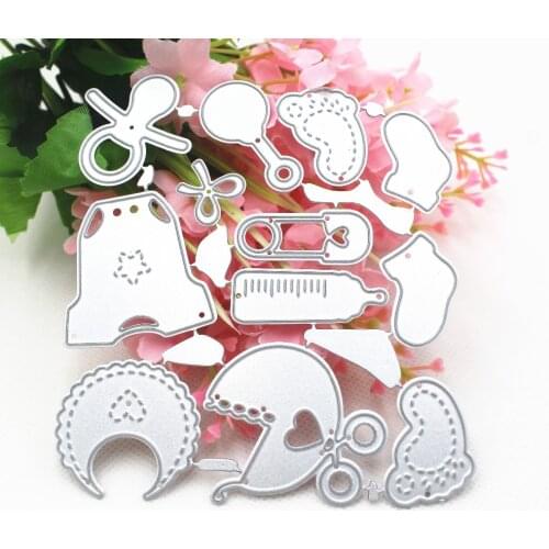 12Pcs/ Set Cute Baby Suit Metal Cutting Dies Stencils DIY Scrapbooking Decorative Craft Photo Album Embossing Folder Paper Card