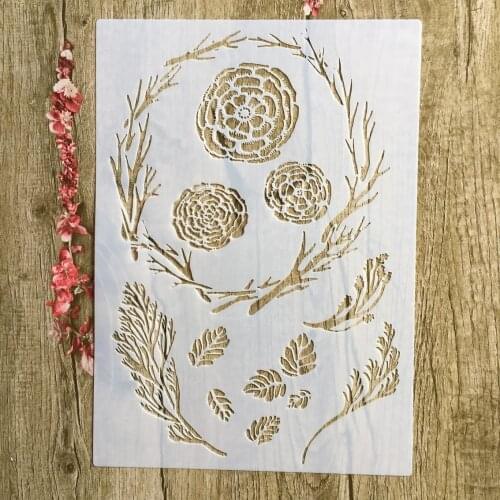 29 * 21cm Leaves flowers twig roser DIY Stencils Wall Painting Scrapbook Coloring Embossing Album Decorative Paper Card Template