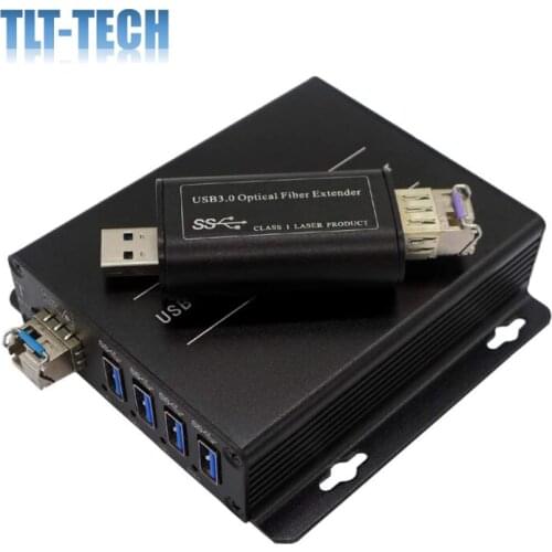 4 Ports USB 3.0/2.0/1.1 Over Fiber Optic Extender to Max 250 Meters on 1 Core Fiber (MM Fiber or SM Fiber) with 10 Gbps SFP