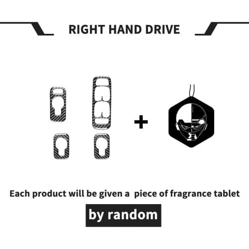 4Pcs/Set Carbon Fiber Window Switch Panel Cover Self-adhesive Window Button Trim for Volvo XC90 2003-2007 Right Drive