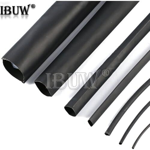 5Meters/LOT Heat shrinkable tube 1mm 1.5mm 2mm 3mm 4mm 5mm 6mm Black Insulation Sleeve