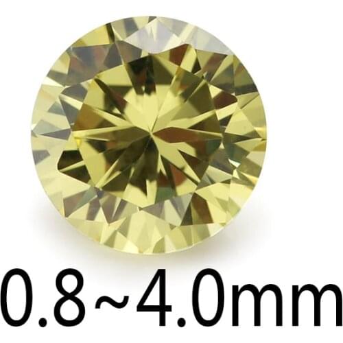 500PCS 0.8mm~4.0mm Round Shape Loose CZ Stone Olive Color AAAAA Cubic zirconia Synthetic Gems For Jewelry DIY Stone