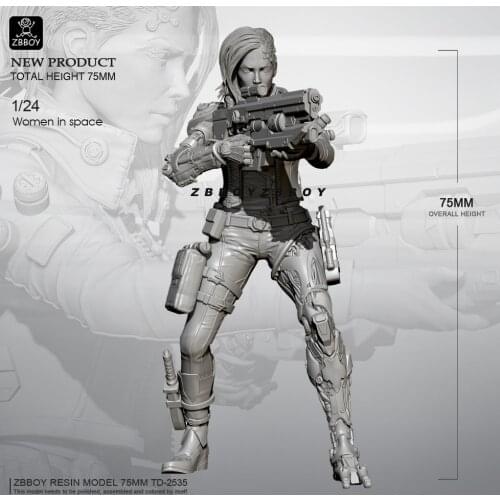 75mm Resin model kits figure beauty DIY self-assembled TD-2535