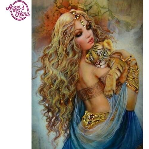 Full square diamond 5D DIY diamond embroidery beauty&tiger diamond painting Cross Stitch Rhinestone mosaic decoration