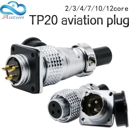 Aviation plug socket round connectorTP series 2/3/4/7/10/12core diameter 20MM aviation plug