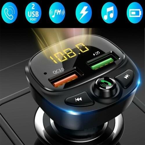Dual Ports Car QC3.0 Fast Charger Bluetooth MP3 Player Wireless Audio Transmitter Car Radio Audio Adapter USB Fast Charging Part