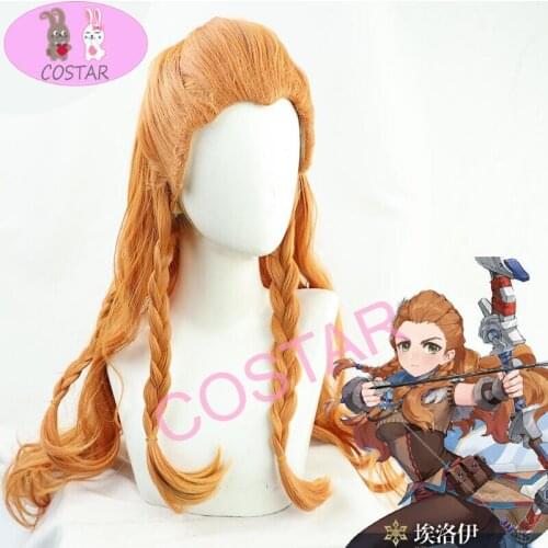 COSTAR Anime Aloy Cosplay Wig with Braids 70cm Genshin Impact Costume Heat Resistant Synthetic Hair Halloween Party