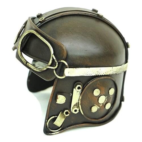 Decorative Metal Pilot Helmet Retro - Trinket, Miniature, Gift, Nostalgic, Vintage, Handmade, hand Painted, Quality Durable