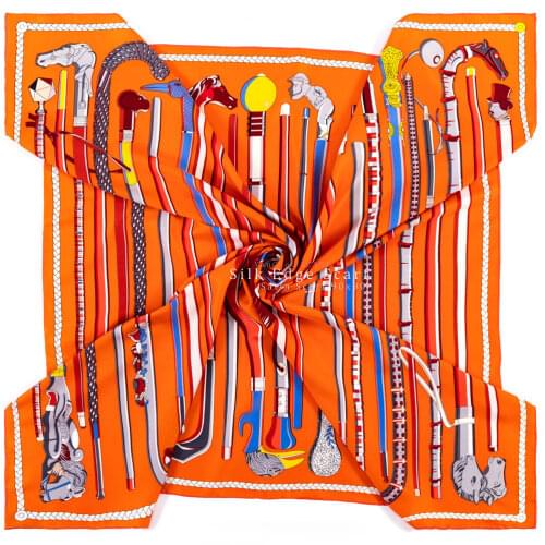 Designer Silk Scarf Top Square Scarves Women 90*90cm Silk Twill Scarf Hand Rolled bandana Foulard Femme Soie De Marque De Luxe