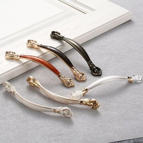 Door Handles for Drawer Cabinet Closet Wardrobe Nightstands Anti-rust Electroplated Zinc Alloy Material Amber Look