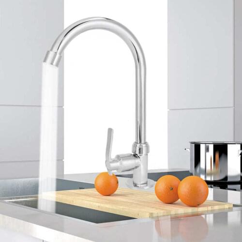 G1/2In Kitchen Faucets Stainless Steel Water Mixer Single Handle Cold Water Faucet Wash Basin 360 Degree Rotatable Sink Tap