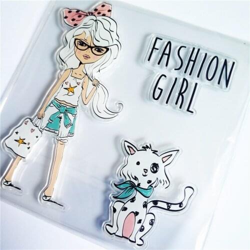 Hot selling White-haired girl transparent clear stamp / silicone seal roller stamp DIY scrapbook album / card production
