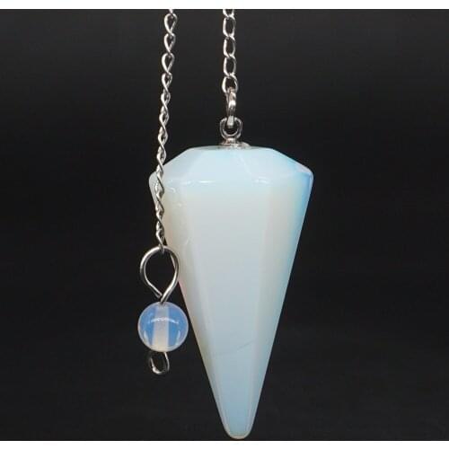 Opalite Stone Bonded Pendulum Healing Crystal Reiki Dowsing Energy Chakra Tool