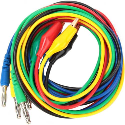 Power Cable p1042 4mm Banana Plug to 10mm Aligator Clip Adaptor Probe Test Lead Cable DC Power Cables