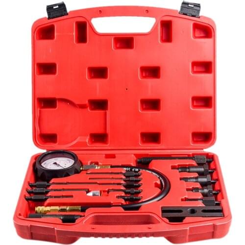 17pc Diesel Engine Compression Cylinder Pressure Tester Gauge Kit Set