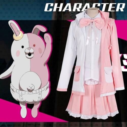 Danganronpa cosplay costumes Monomi skirt Womens uniform Shirt / Skirt / Coat / Bow tie Halloween Costume