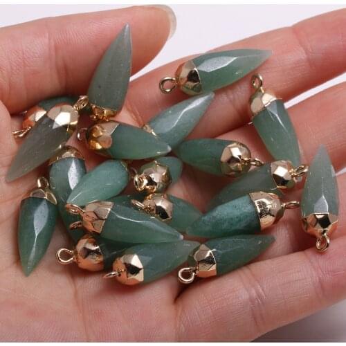 Necklace Pendant Rainbow Section Green Aventurine Pendant For Jewelry Making Necklace Handiwork Sewing Craft Accessory