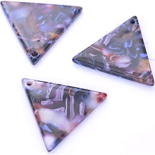 Miasol 20 Pcs Acetate Flat Triangle Charm Acetic Acid Fresh Powder Pendants Pendulum Ornaments For Diy Jewelry Making