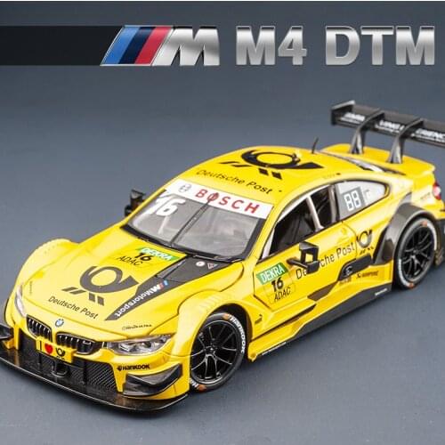 KIDAMI 1:24 BMW M4 Aolly Diecast Car Model Car Pull Back Vehicle Kids Car Toy Car Collection Decoration Children Toy Gifts