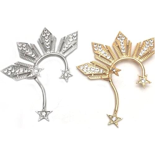 Fashion Jewelry Star Ear Clip on Earrings for Women Accessories Exaggeration Big Ear Cuff Earring Without Piercing Gift