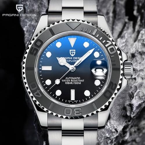 2021 New PAGANI DESIGN Top luxury Brand Mens Automatic Watches NH35A Movement 100M Waterproof Mens Mechanical Wrist Watch 40MM