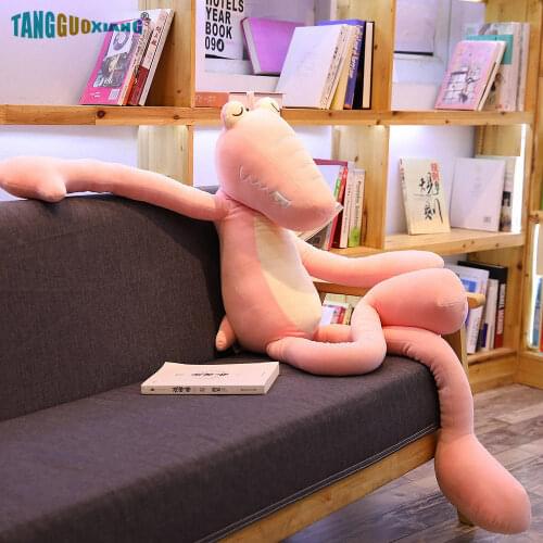 80-160cm Soft Stuffed Animals Dolls Mr. Crocodile and Ms. Pink Plush toys Pillows Kids Playmate Sleep Partner Xmas Gift