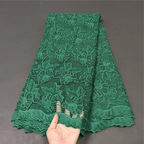 Latest 2021 High Quality African Lace Fabric Embroidery Swiss French Tulle Cotton Wedding Party Dress Guipure Sequins 5yards