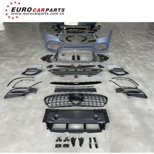 Newest !!! Gle Class W167 Gle63 Car Auto Bady Kit Exterior Full Body Parts Set With Front Bumper Grille Rear Spoiler