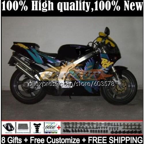 OEM Bodys For SUZUKI RGV250 RGVT RGV 250 SAPC VJ21 18CL.124 RGVT-250 VJ 21 RGVT250 88 89 RGV-250 1988 1989 Fairings silver black