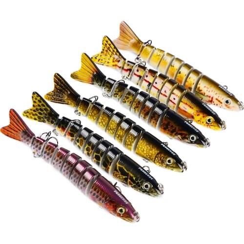 12cm 4.7inch 19g Wobblers Pike Perch Muskie Fishing Lure 8 Sections Multi 12 Color Lifelike Fishing Lure Swimbait Freeshipping