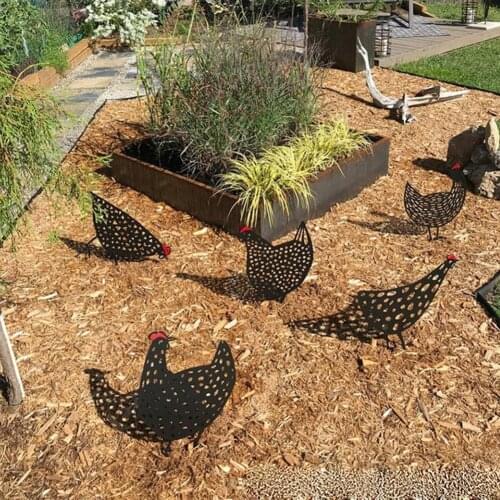 40%HOTGarden Stake Black Chicken Shape LifelikeS1 Acrylic Garden Decorative Stake for Yard