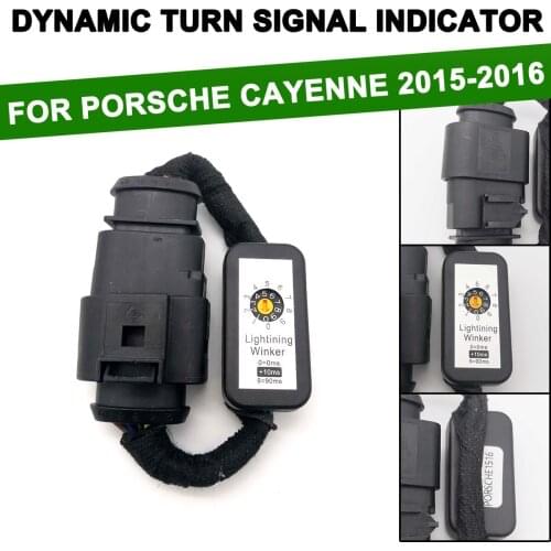 LED Taillight Dynamic Turn Signal Indicator 2Pcs Black Add-on Module Cable Wire Harness For PORSCHE cayenne 2015-2016