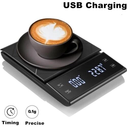 Electronic Coffee Scale with Timer Smart Digital Kitchen Scale 3KG/0.1g Drip Coffee Scale Weigh Scale Household Food Scale