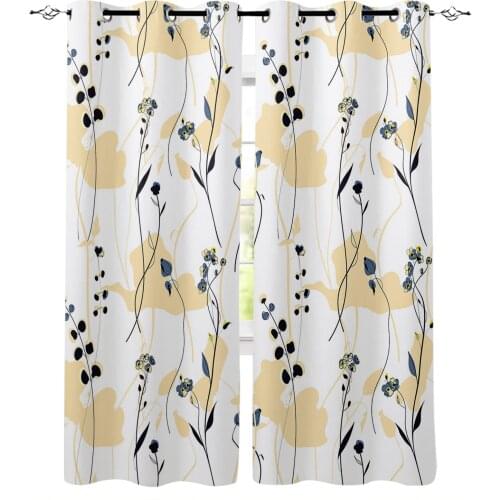 Spring Branches Flowers Texture Window Curtains Home Decor Living Room Curtain Kitchen Draperies Curtains for Bedroom