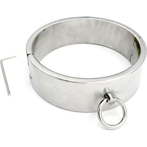 4cm High Screw Lock Stainless Steel BDSM Collar Adult Games Restraints Bondage Slave Collar Erotic Toys Sex Tools For Couples
