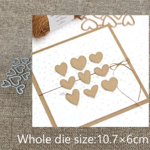 XLDesign Craft Metal Cutting Dies stencil mold 9pcs hearts decoration scrapbook Album Paper Card Craft Embossing die cuts