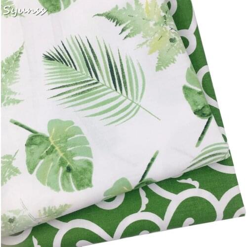 Green Big Leaves By Meter Cotton Fabric Patchwork DIY Handmade Quilting Sewing Baby&Children Sheets Dress Material Tissue Cloth