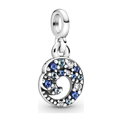 LByzHan 2020 Summer NEW 100% Real 925 Sterling Silver Shiny Sea Wave Charm Fit Original 3mm Me Bracelet For Women DIY Jewelry