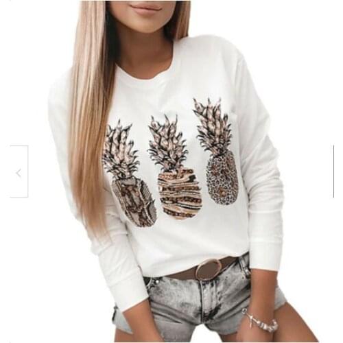 Womens Printed Long Sleeve Pullover Ladies Casual Sweatshirt Jumper Top New