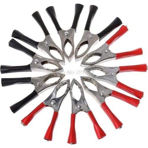 10pcs 30A Alligator Clips Battery Test Lead Clamp Crocodile Insulation Clip 70mm Dropship