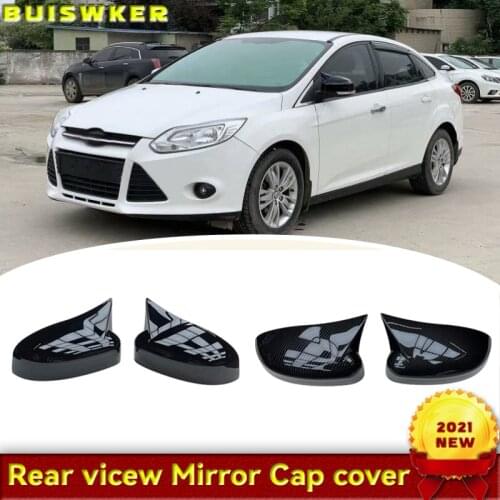 2pcs/Set Car Door Side Mirror Cover Replacement Parts For Ford Focus